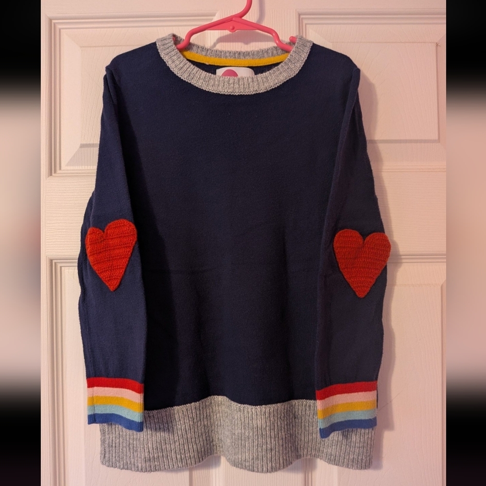 Mini Boden Cotton Cashmere Blend Rainbow Sweater